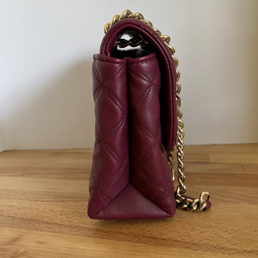 Kate Spade New York Natalia Leather Small Flap Crossbody Blackberry - Picture 4 of 16